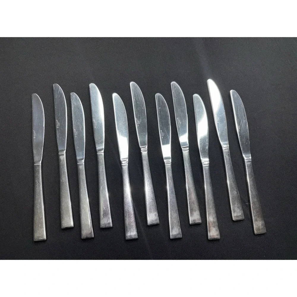 Wallace Georgetown Stainless Silverware Korea - Dinner Knife Lot Of 11 Knives